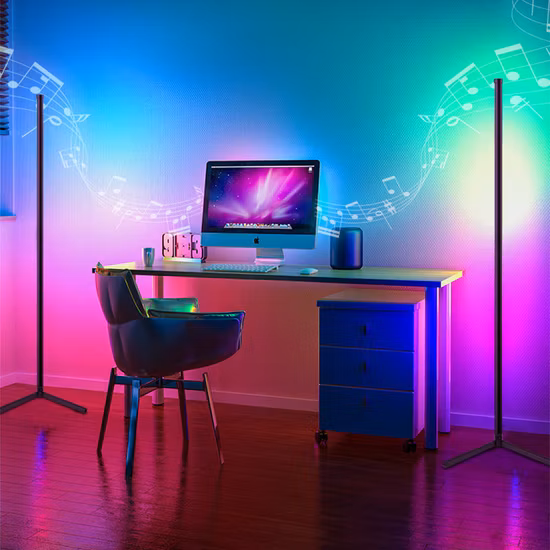 現代の家の装飾 RGB リモコン LED フロアスタンドランプコーナーライト