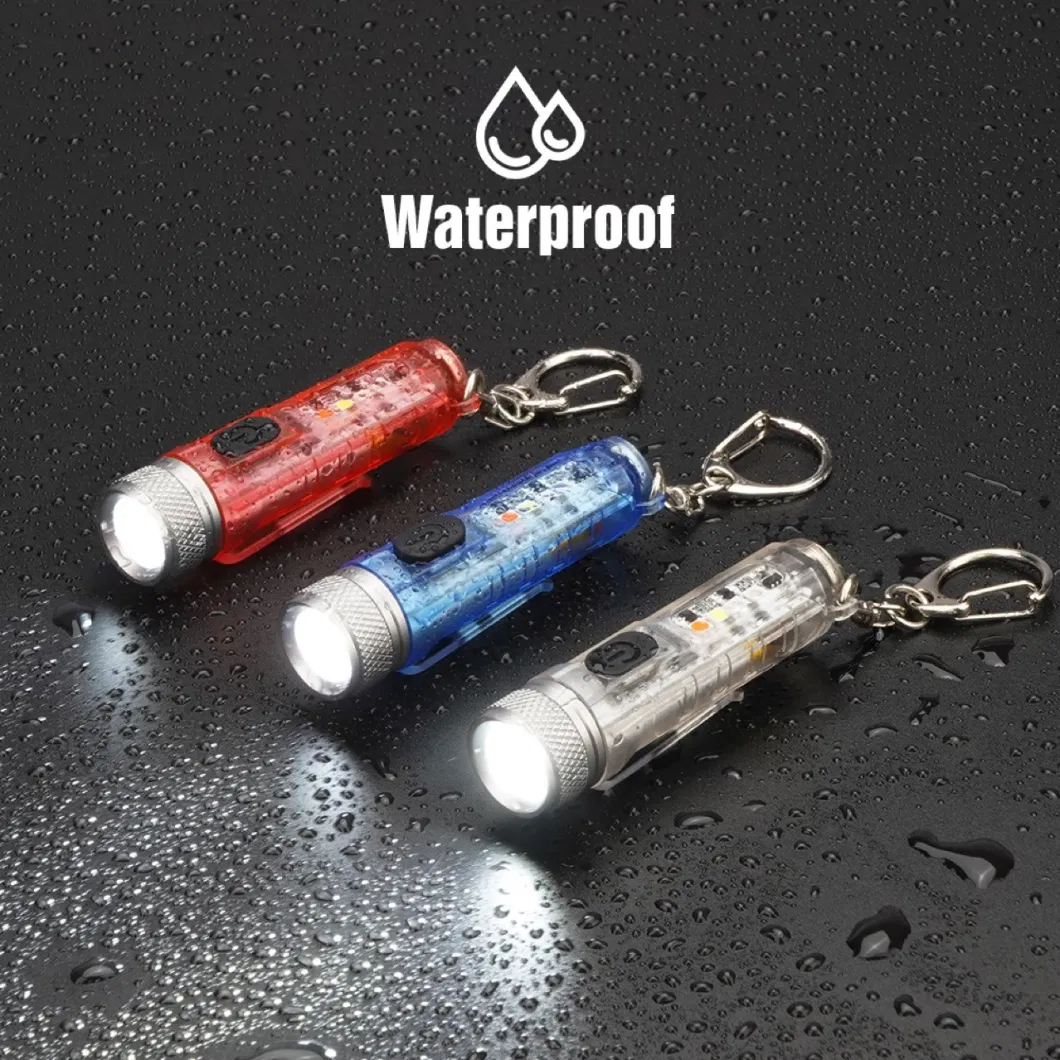 USB Rechargeable Keychain Flashlight Mini Small Portable Light