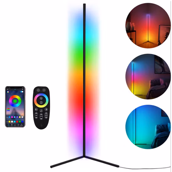 Modern Home Decorative RGB Remote Control LED Floor Standing Lamp Corner Light
